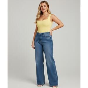 Popilush Cloudsense Yellow Bodysuit Square Neck Sleeveless Shapewear L